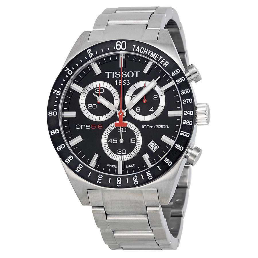 Tissot PRS 516 Dive Chrono Automatic Jet Black Face Mens Watch