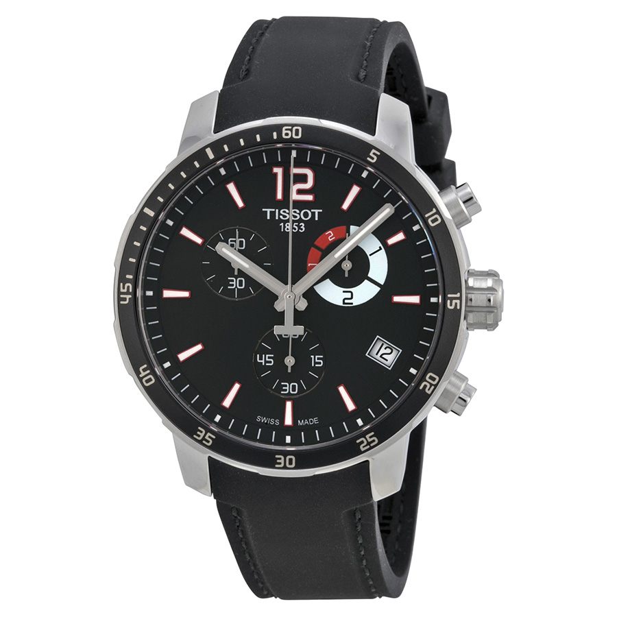 Tissot Quickster Stainless Steel Chronograph Automatic Jet Black Dial Watch