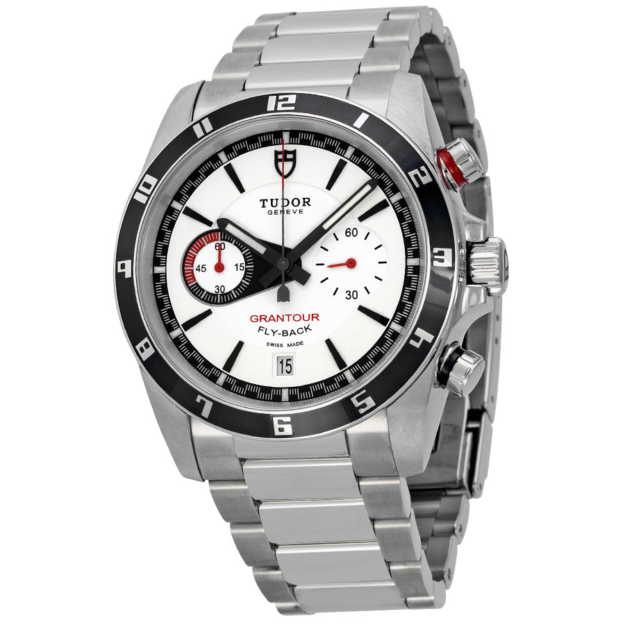 Tudor Grantour Men's Chronograph Steel Case Black Face 200m Water Resistant Watch