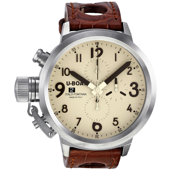 U-Boat Flightdeck Pilot Automatic Titanium 44mm Jet Black Face Water-Resistant Watch