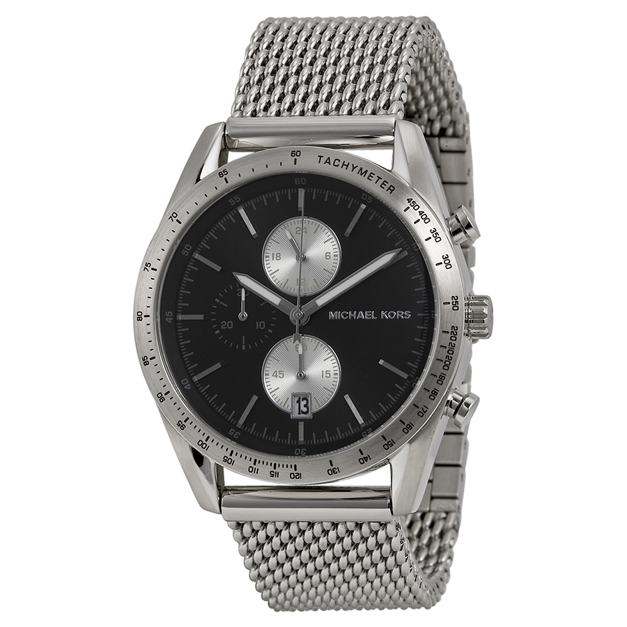 Michael Kors Accelerator MK8387 Black Imitation Watch - Stainless Steel - Automatic - Jet Black Face
