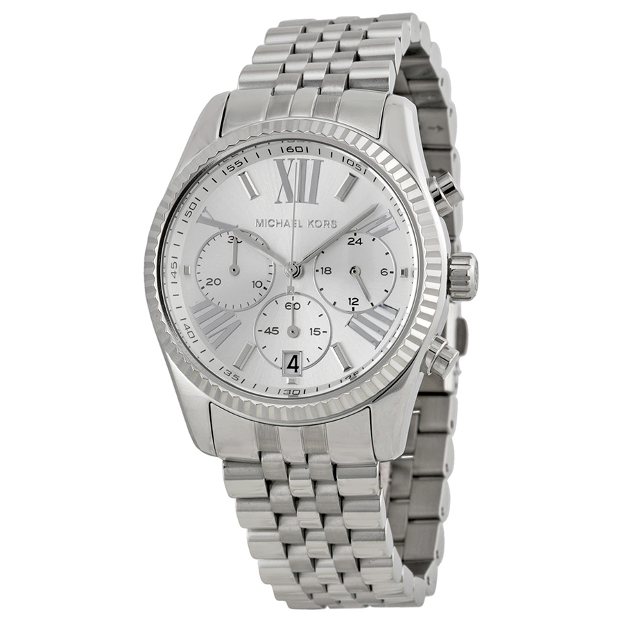 Michael Kors Lexington MK5555 Imitation Chronograph Silver Steel Watch