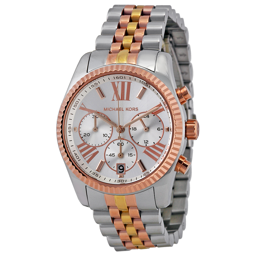 Michael Kors Lexington MK5735 - White Mother-of-Pearl Watch - Automatic, Stainless Steel, 28mm