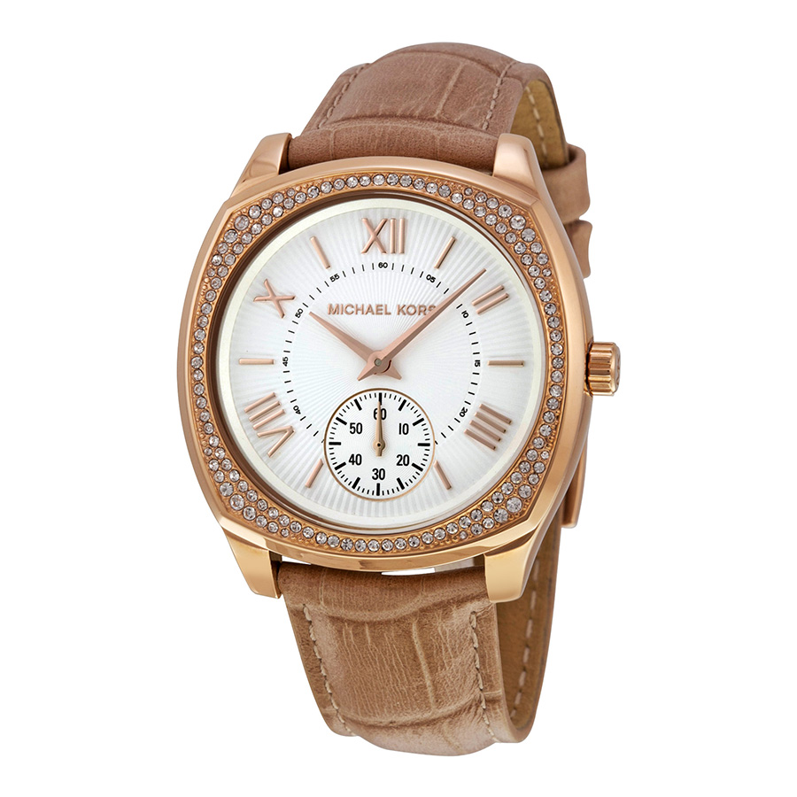Michael Kors MK2388 Women's Chronograph Watch - Elegant Rose Gold & White Dial