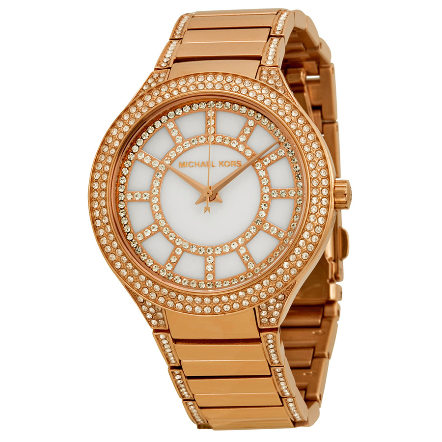 Michael Kors MK3313 Pearl-Glitz Crystal Set Timepiece Watch