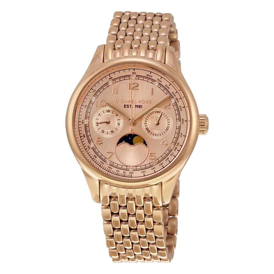 Michael Kors MK6181 Ladies Watch: Glamour Rose Gold Automatic Round Face石英