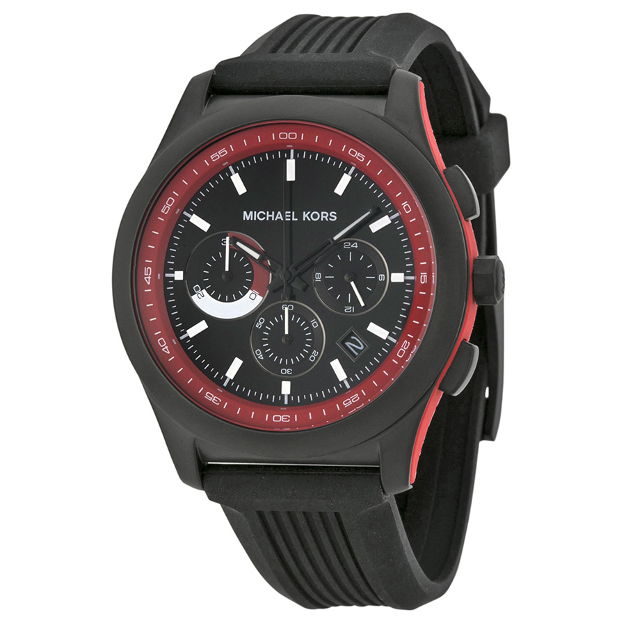 Michael Kors Outrigger MK8376 Timepiece in Black & Red Allure