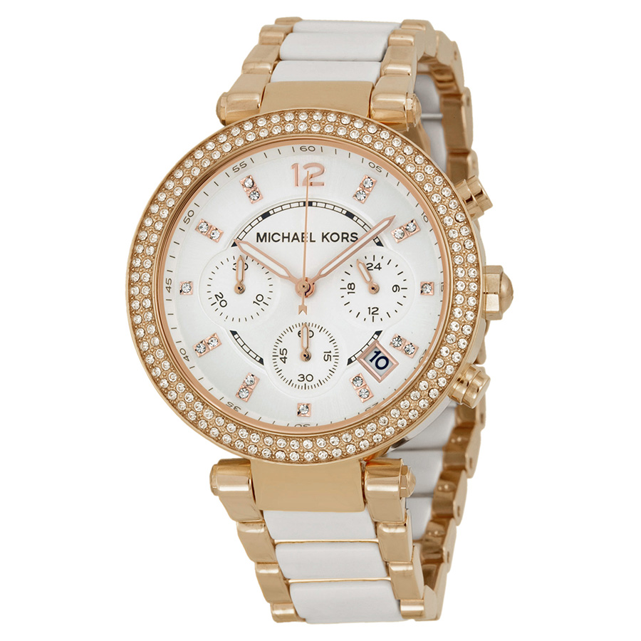 Michael Kors Parker MK5774 Lady's Watch - Stainless Steel, Beige Leather, Quartz, Elegant Charm