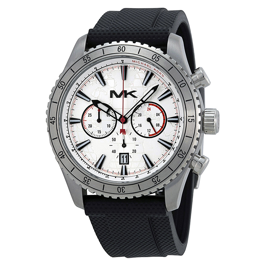 Michael Kors Richardson MK8353 Imitation Watch - Sleek Silver Case Automatic Black Face 100m Water Resistant