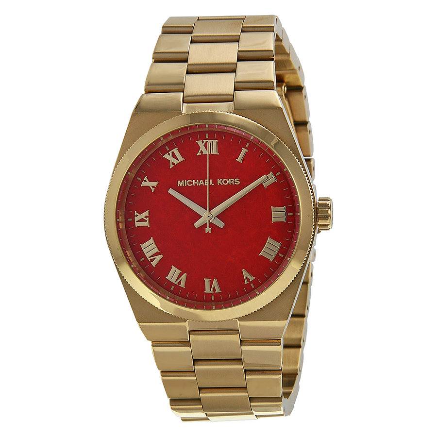 Michael Kors Runway MK5936 Imitation Watch - Chic Gold-Plated Case, Sparkling Diamond Accents