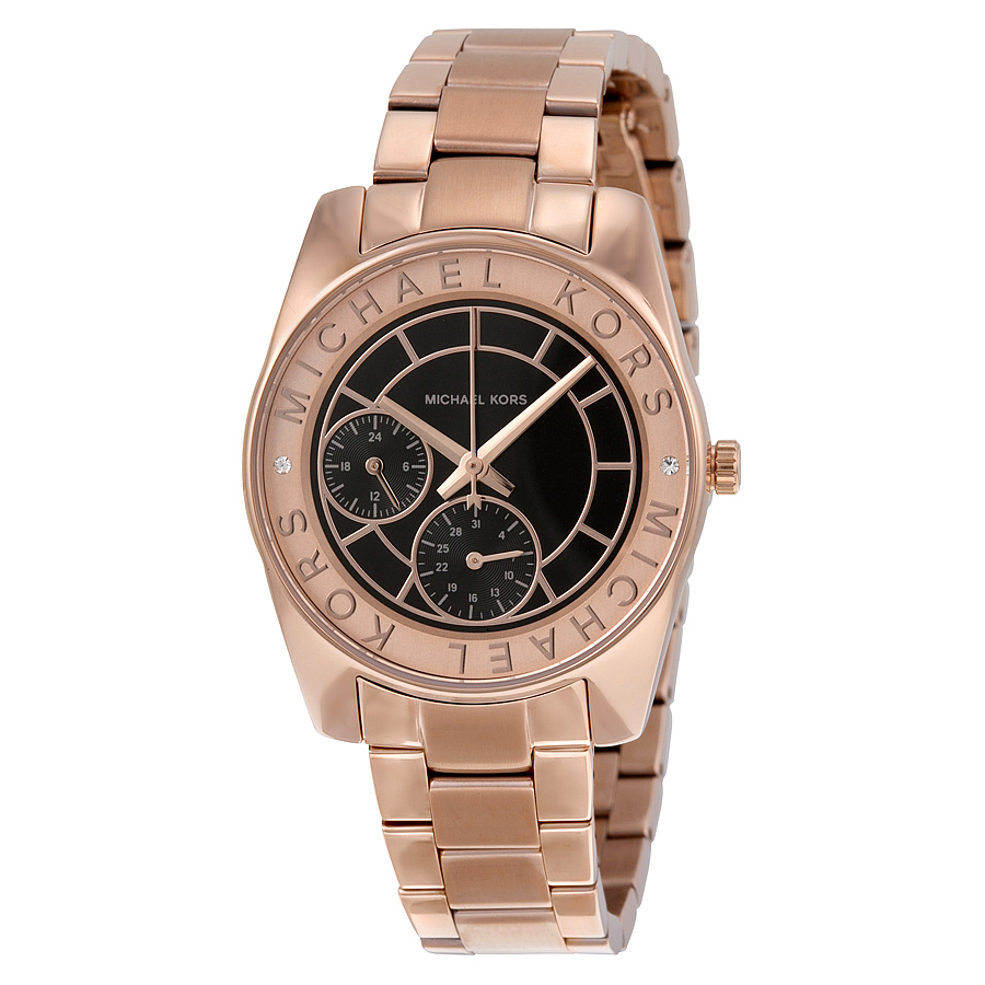 Michael Kors Ryland MK6234: Elegant Ladies Automatic Watch with Pink Gold Case & Swirl Dial