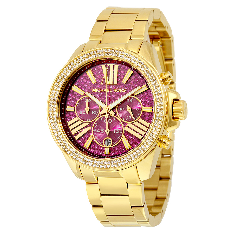 Michael Kors Wren MK6290 Fuchsia Crystal Glitz Knockoff Watch