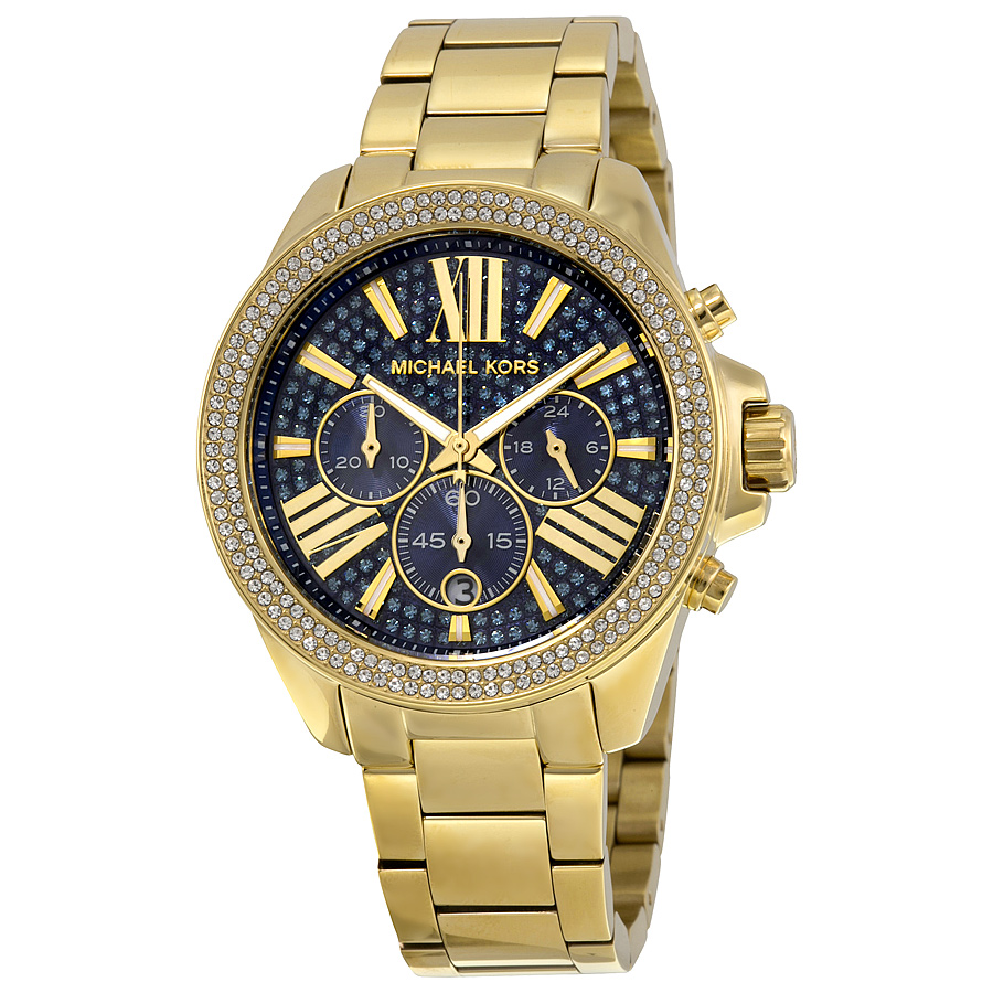 Michael Kors Wren MK6291 Gold-Tone Steel Watch with Glinting Bezel