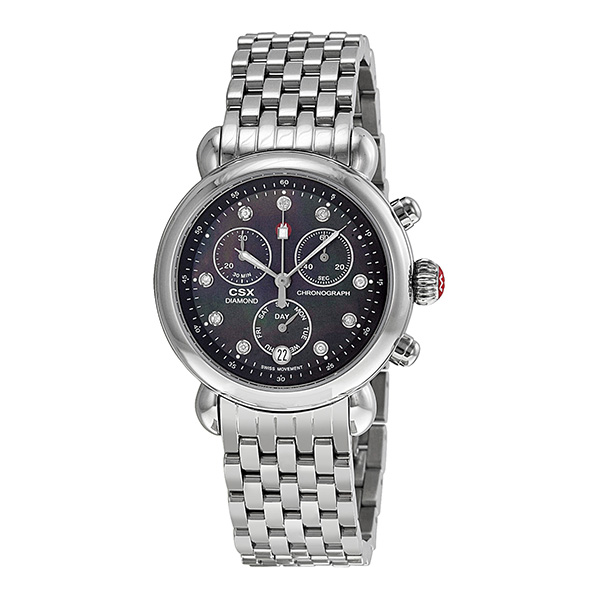 Michele Lady's Reps Automatic Black Pearl Mother of Pearl Watch