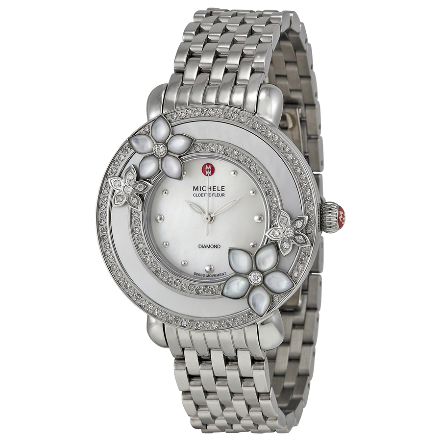 Timeless Elegance Michele Cloette MWW20A000001 Imitation Watch - Silver Steel Case, Mother-of-Pearl Dial, 3 ATM