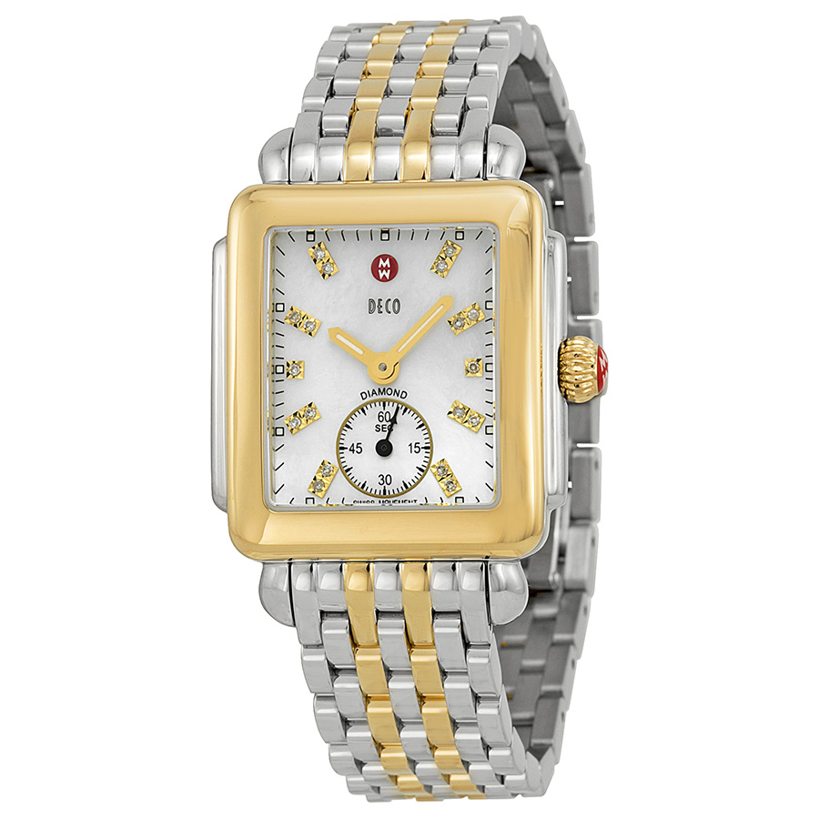 Michele Deco MWW06V000042 Gold-Plated Stainless Steel Automatic Diamond Accents Watch
