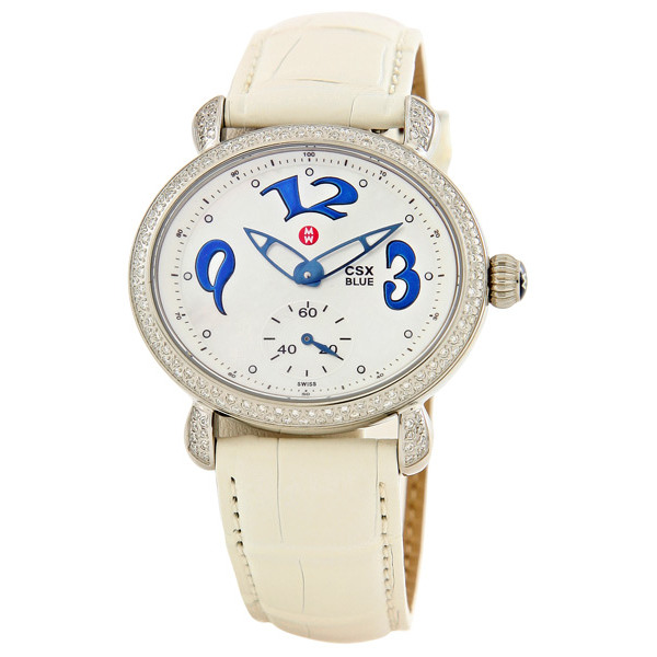 Michele Elegance White Pearl Mother of Pearl Automatic Ladies Watch