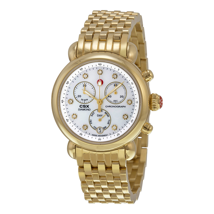 Michele Gold-Tone Stainless Steel Watch - Elegant Chronograph Timepiece