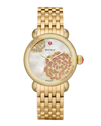 Michele Timeless Trend Setters Quartz Stainless Steel Charm Watch