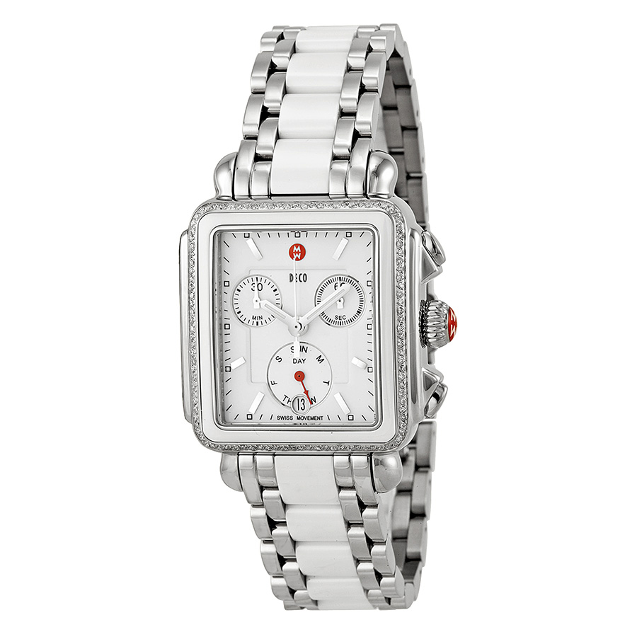 Michele MWW06P000188 White Enamel Watch → "Michele Elite Lady's Timepiece, White mother-of-pearl, Swiss Quartz, 34mm Round