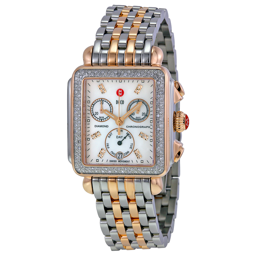 Michele MWW06P000232 Classic Fusion Stainless & Rose Gold Chronograph Watch