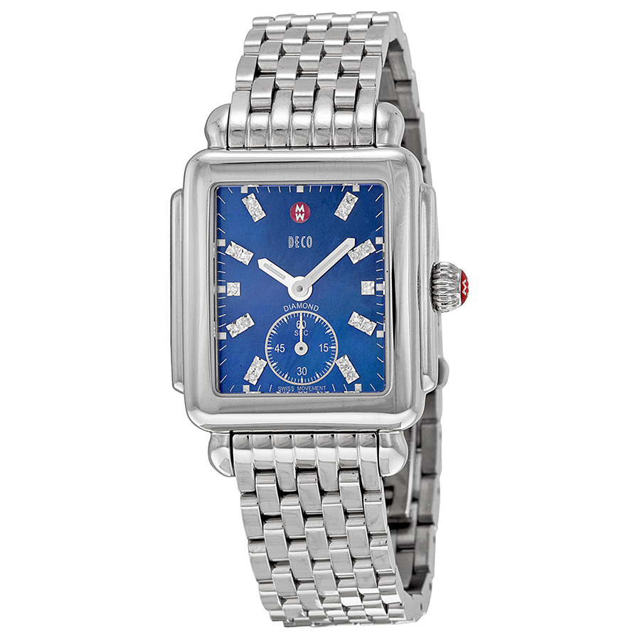 Stainless Steel Michele MWW06V000037 Reps with Swiss quartz, Jet Black Dial & 50m Water-Resistant
