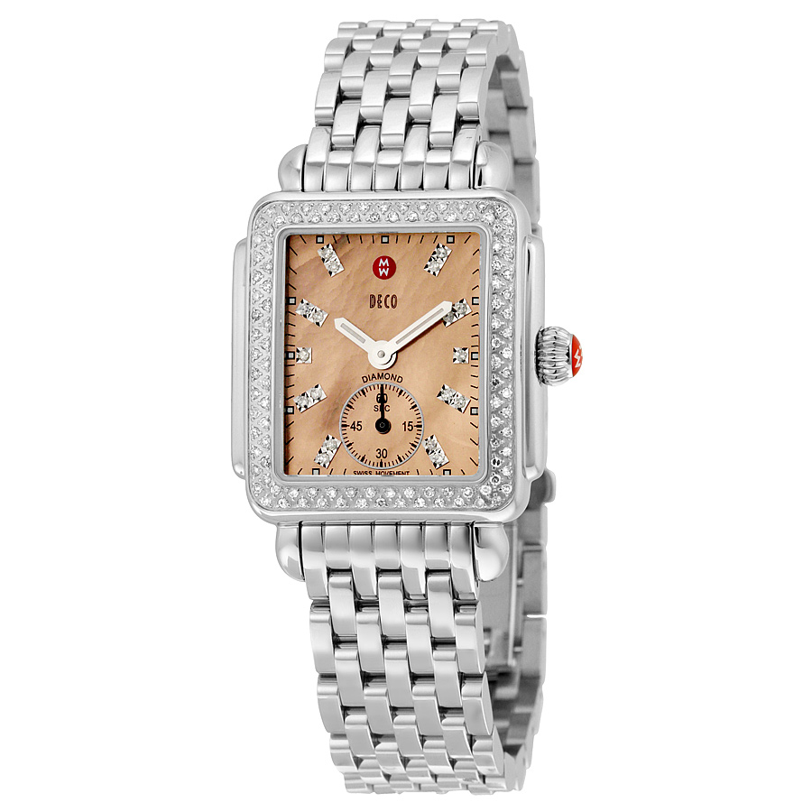 Stainless Steel Michele MWW06V000079 Clone Automatic Swiss Movement Black Face Watch