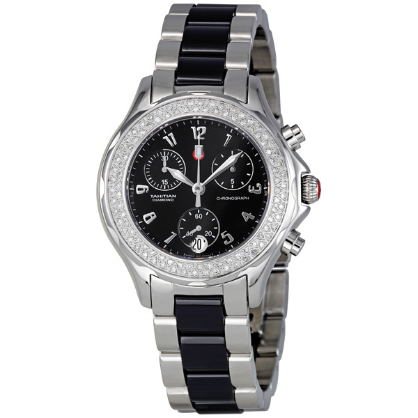 Black Enamel Charm – Michele MWW12C Automatic – Iconic Lady's Watch