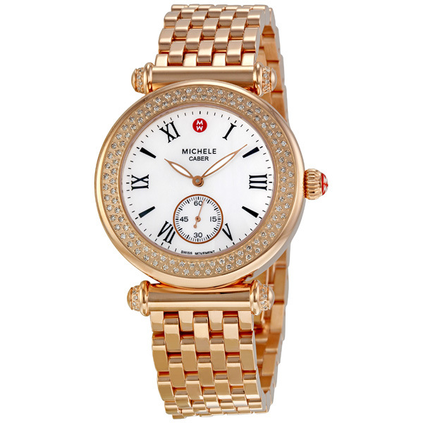 Michele MWW16A000044 Imitation Mother of Pearl Watch - Classic Elegant White Face