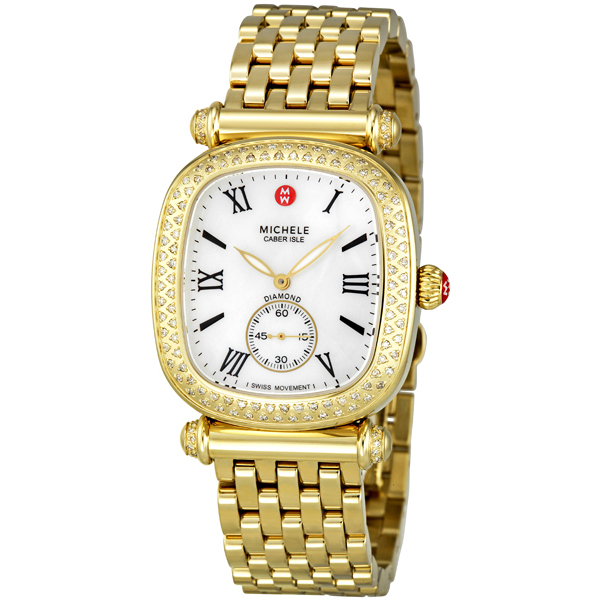 Michele Gold Plated Stainless Steel Chronograph replica Watch
