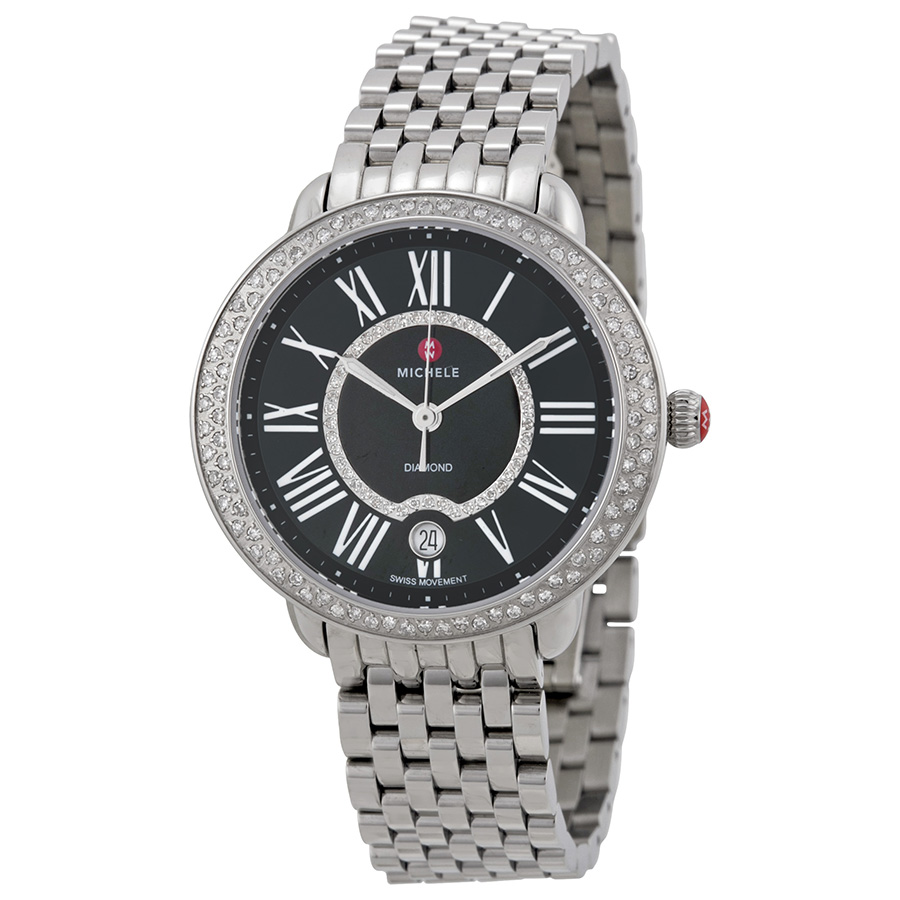 Michele MWW21B000024 Swiss Clone Automatic Black Dial Ladies Watch