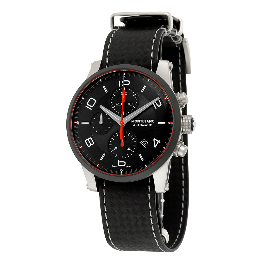 Montblanc 113827 Automatic Chronograph Black Dial Steel Watch