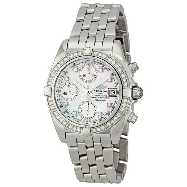 Breitling Galactic A13358LA/A578 Pearl Dial Automatic Chronograph Watch