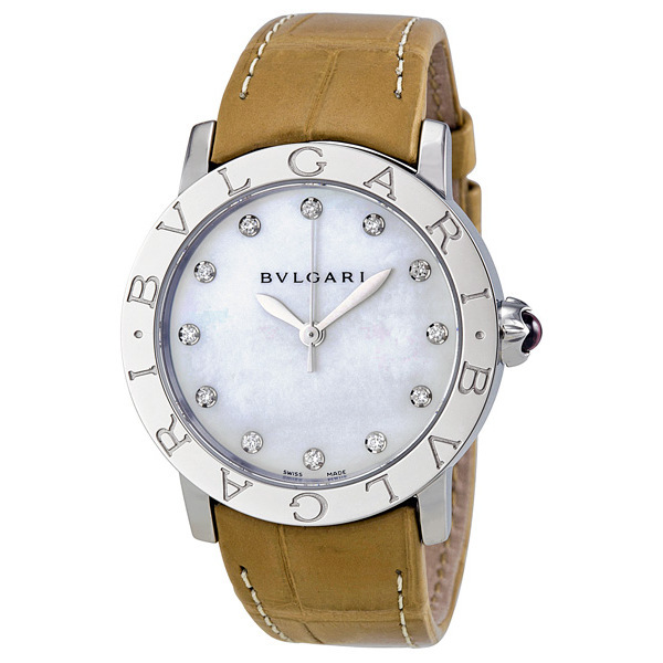 Bvlgari Serpenti Ladies Steel Rose Gold Diamond Dial Watch