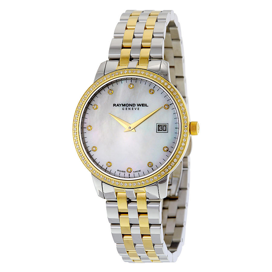 Raymond Weil Mother of Pearl Dial Ladies Watch - Steel & Gold