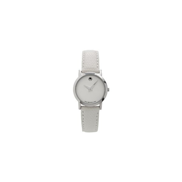 Elegant Movado 0605652 Ladies Watch: Stainless Steel Case, Swarovski Crystal Accents, White Dial, Automatic Movement