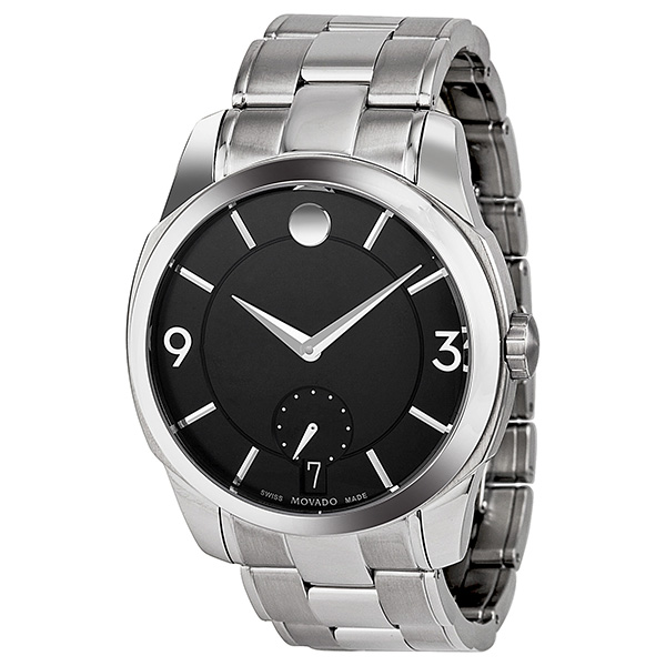 Stylish Movado 0606626 Imitation Automatic Stainless Steel Watch with Black Jet Dial