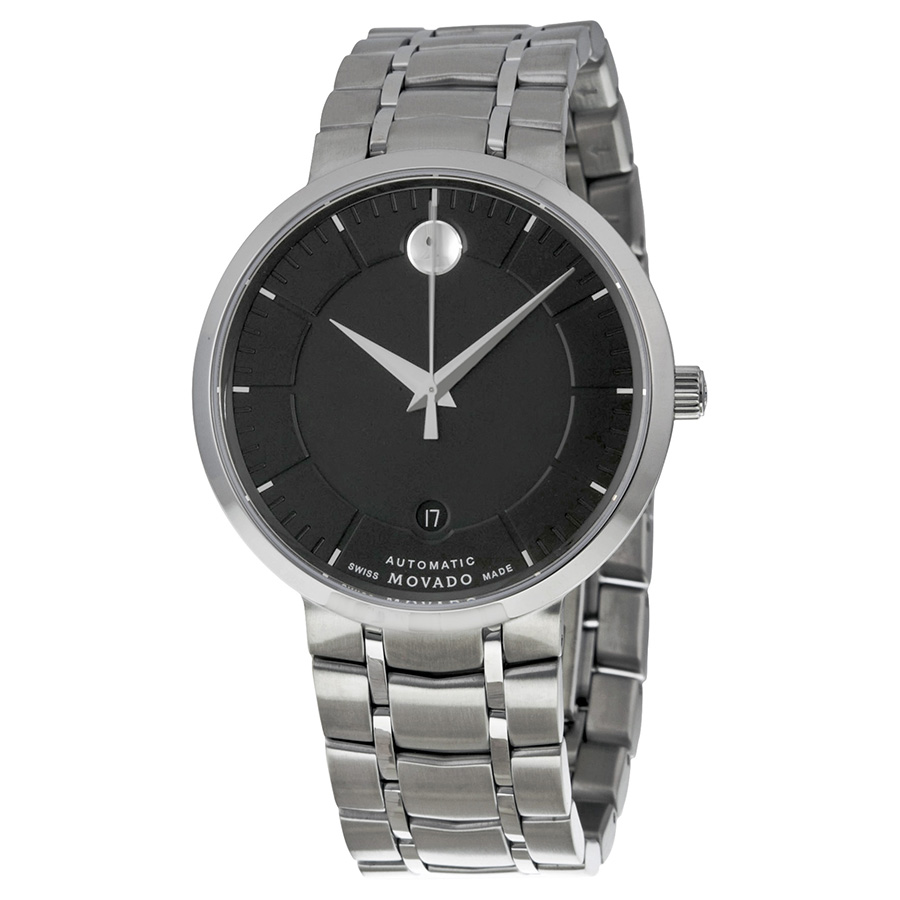 Movado 0606914 Clone Automatic Silver Case Black Face Water Resistant Luxury Watch