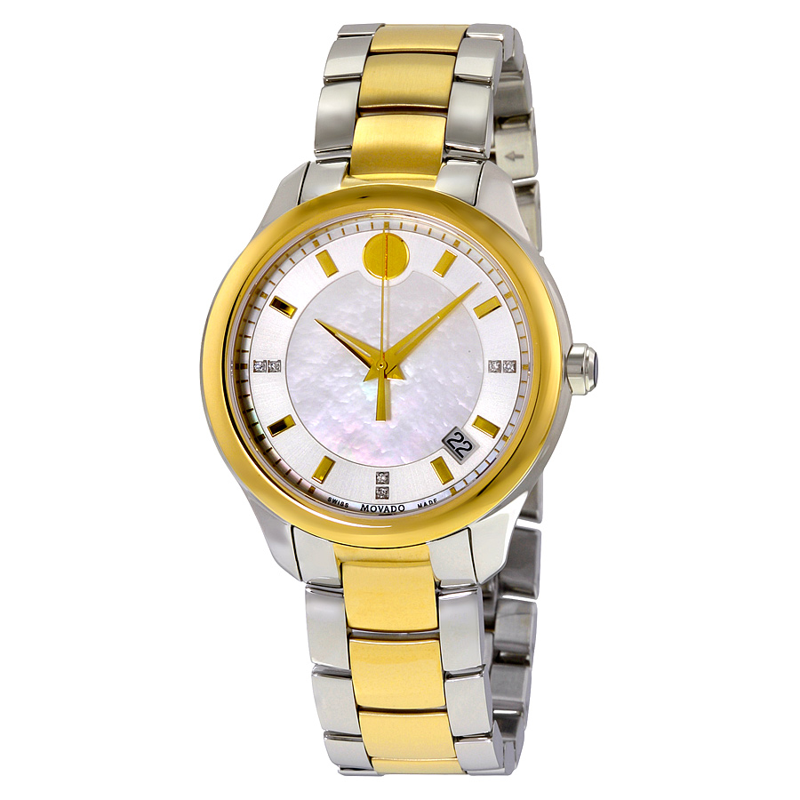 Classic Movado Mother of Pearl White Dial Stainless Steel Automatic Watch - Replicates Elegance