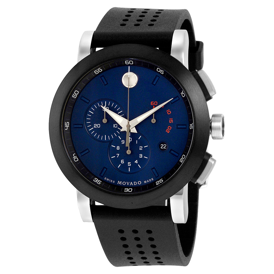Replica Movado Navy Blue Chronograph Automatic Men's Watch