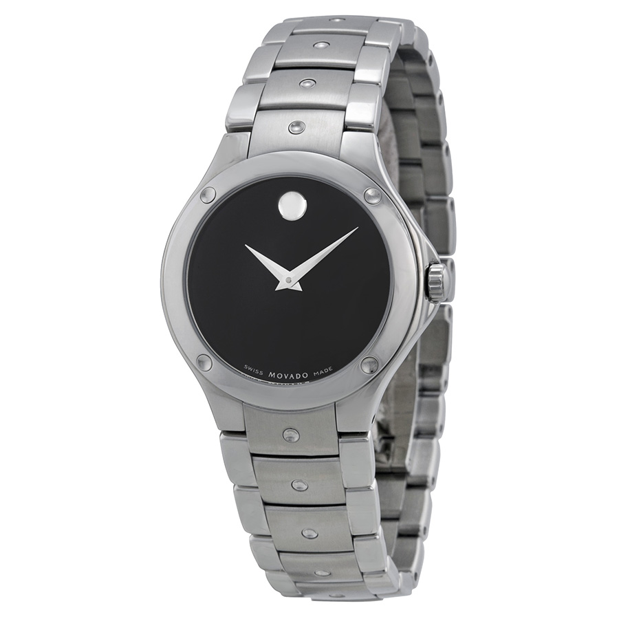 Movado Chronograph Stainless Steel Jet Black Face Automatic Mens Watch