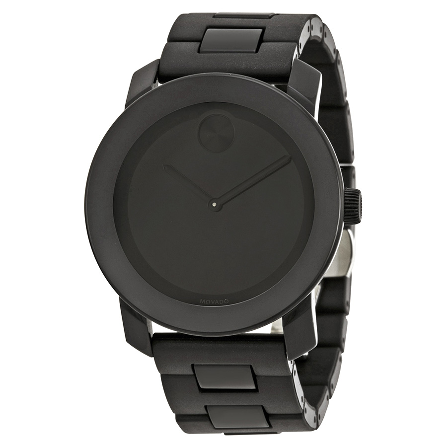 Movado Bold Swiss Quartz Chronograph Black Steel Watch