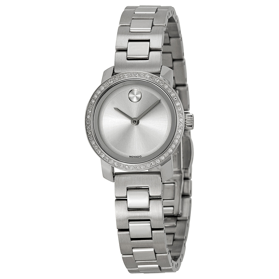 Movado Bold 3600214 Lady's Watch: Timeless Elegance in Stainless Steel with Swarovski Crystal Accents