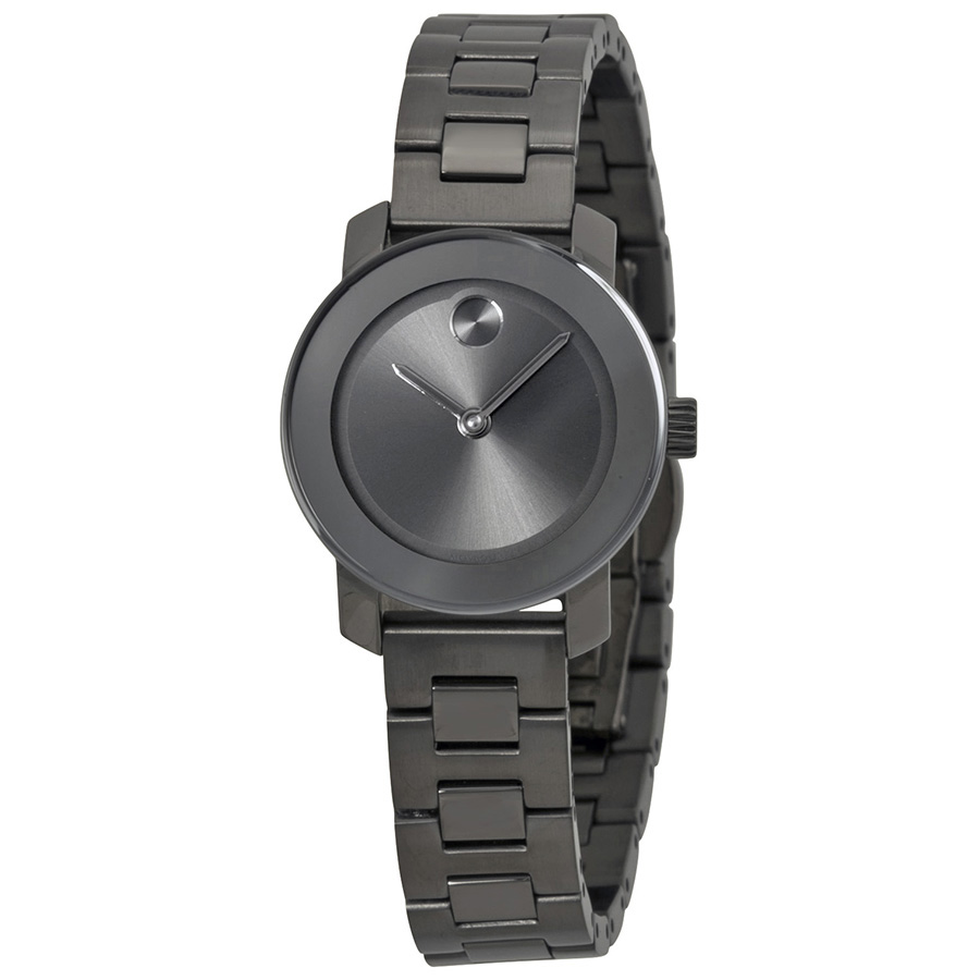 Movado Bold 3600236 Chronograph Steel Case Jet Black Face Water-Resistant Watch