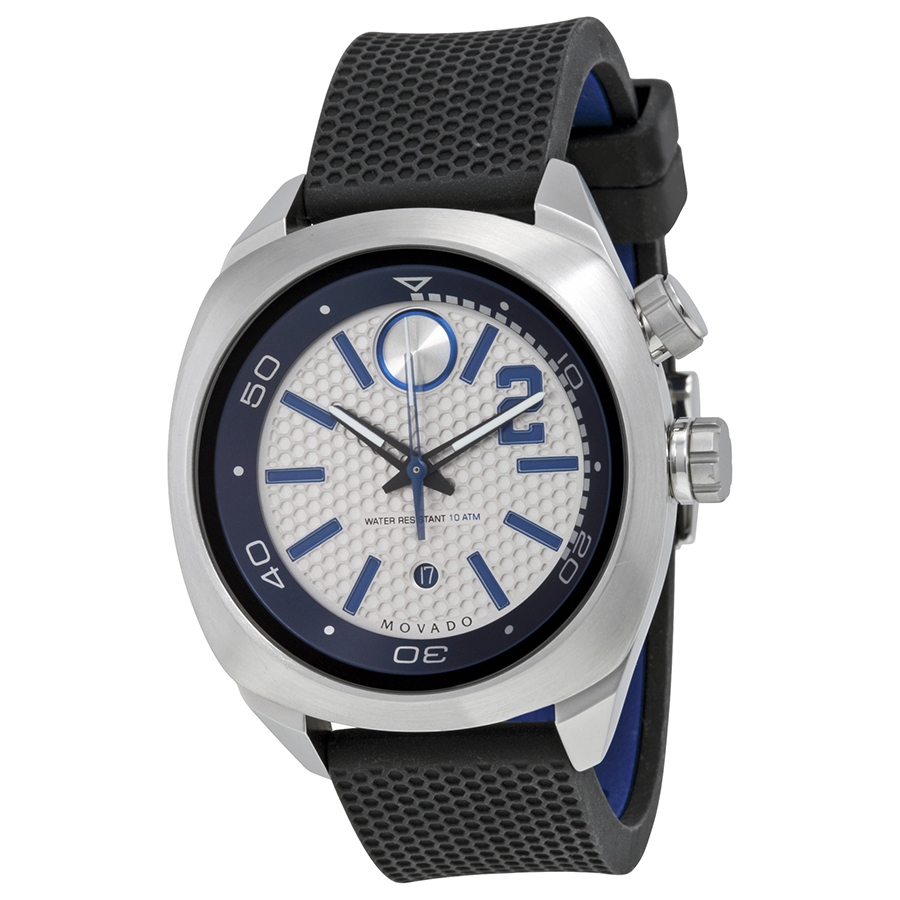 Classic Movado Bold Automatic Watch - Silver Tone with Black Dial