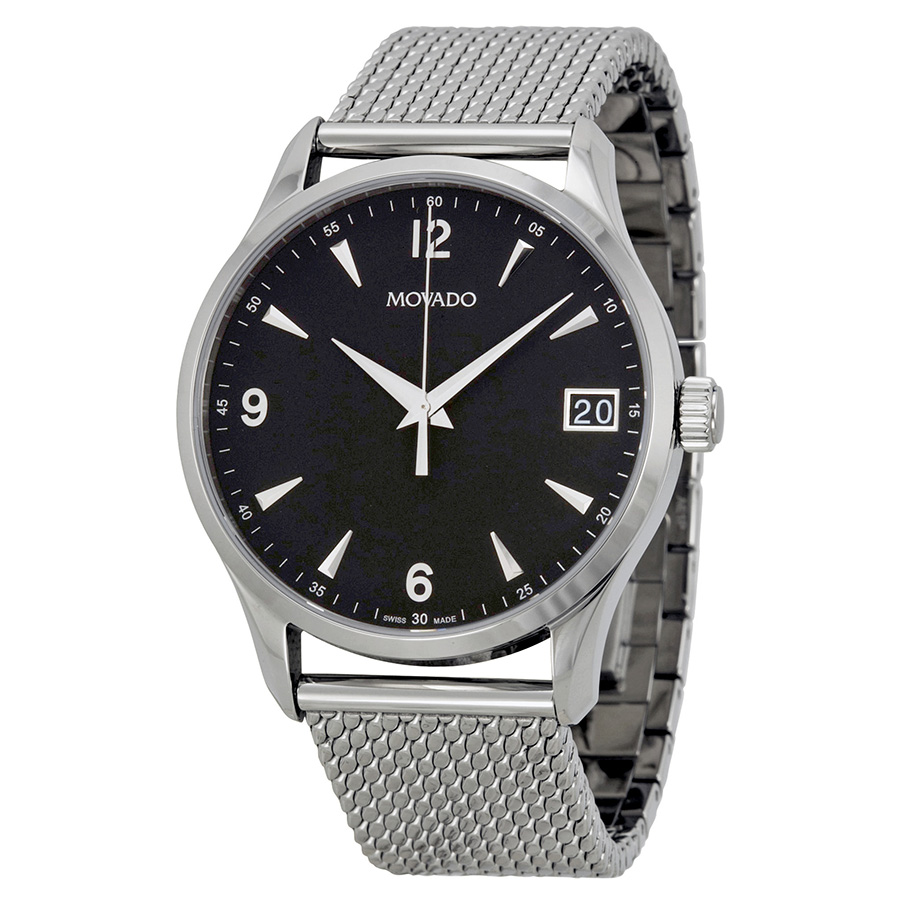 Movado Circa Chronograph Black Face Automatic Mens Watch