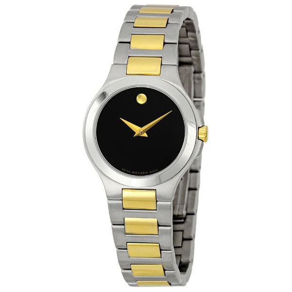 Movado Museum Classic Ladies Watch with Black Leather Strap