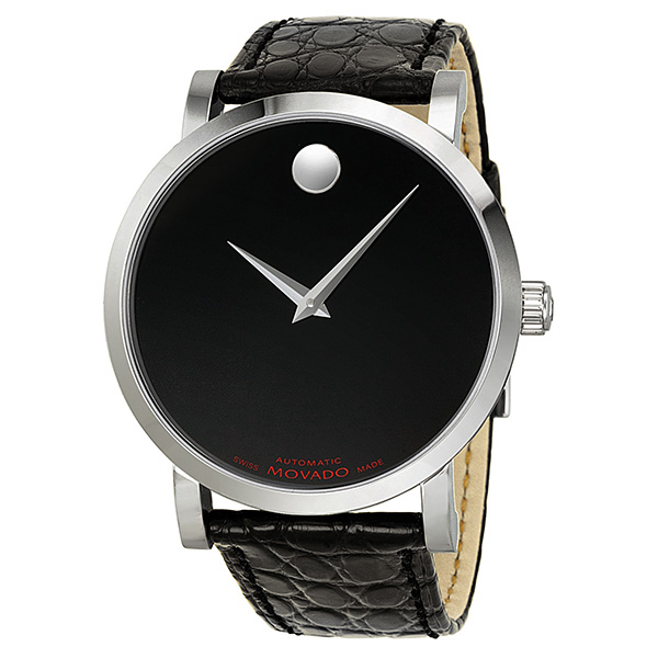 Movado Red Label 0606112 Automatic Jet Black Dial Timepiece