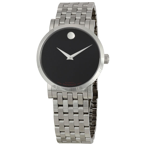 Silver Tone Movado Red Label Diver Automatic Watch - Jet Black Face, 43mm Water Resistant Clone