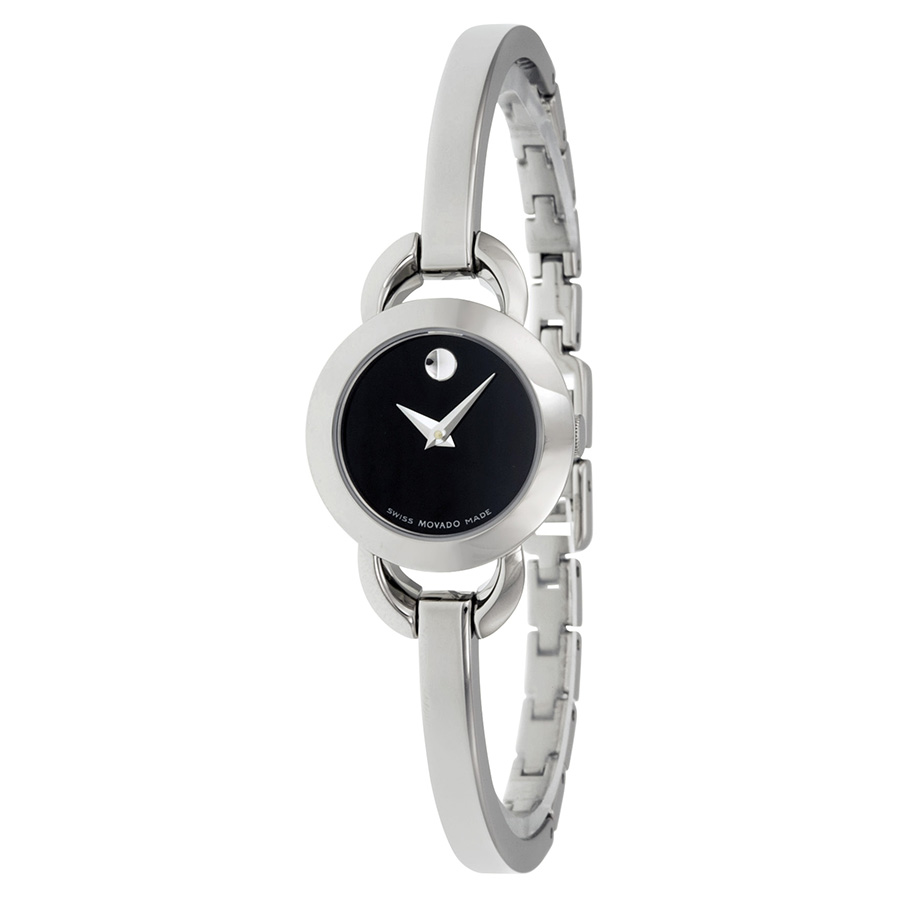 Timeless Movado Rondiro 0606796 Clone - Swiss Automatic Silver Case, Black Digits, 36mm
